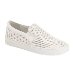 MICHAEL KORS Boerum White Leather Slip On Sneakers